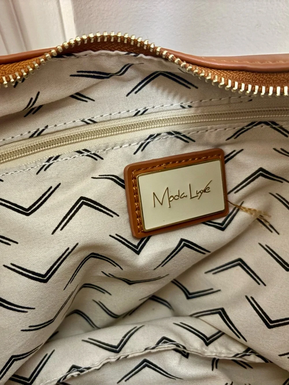 MODA LUXE Chestnut Brown Braided Hobo Shoulder Handbag